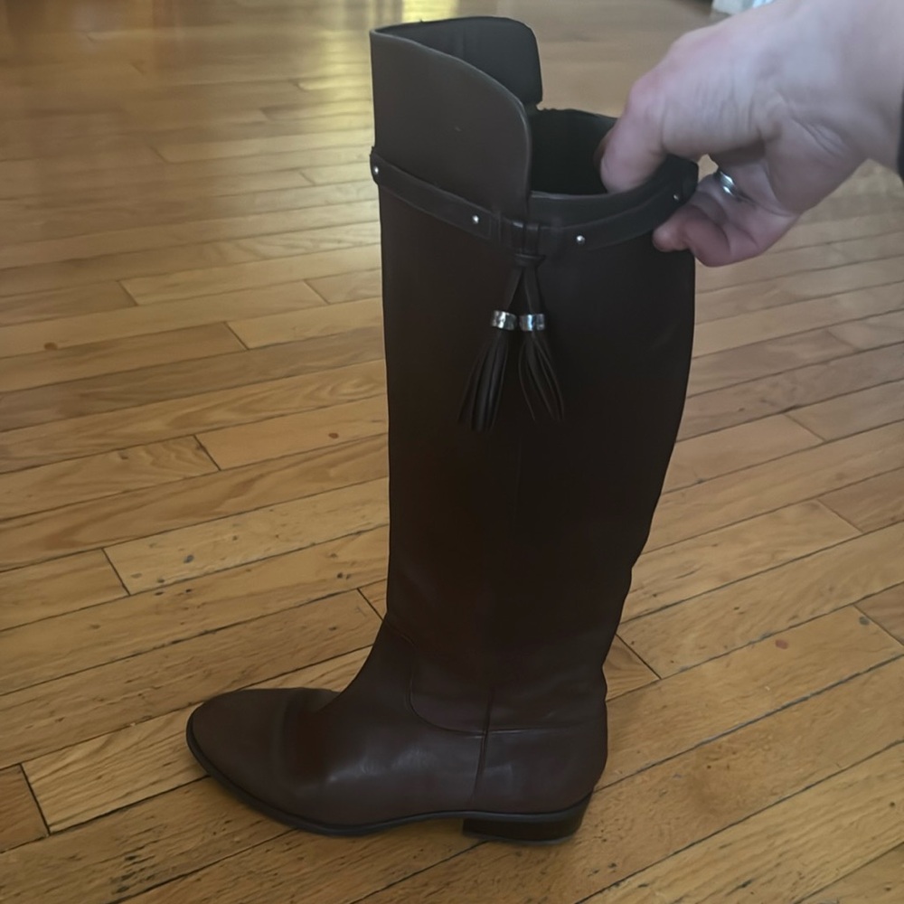 Ralph Lauren Brown Leather Knee-High Boots